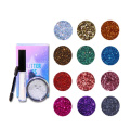 Makeup eye and lips glitter powder with primer glue pre-glued glitter kits